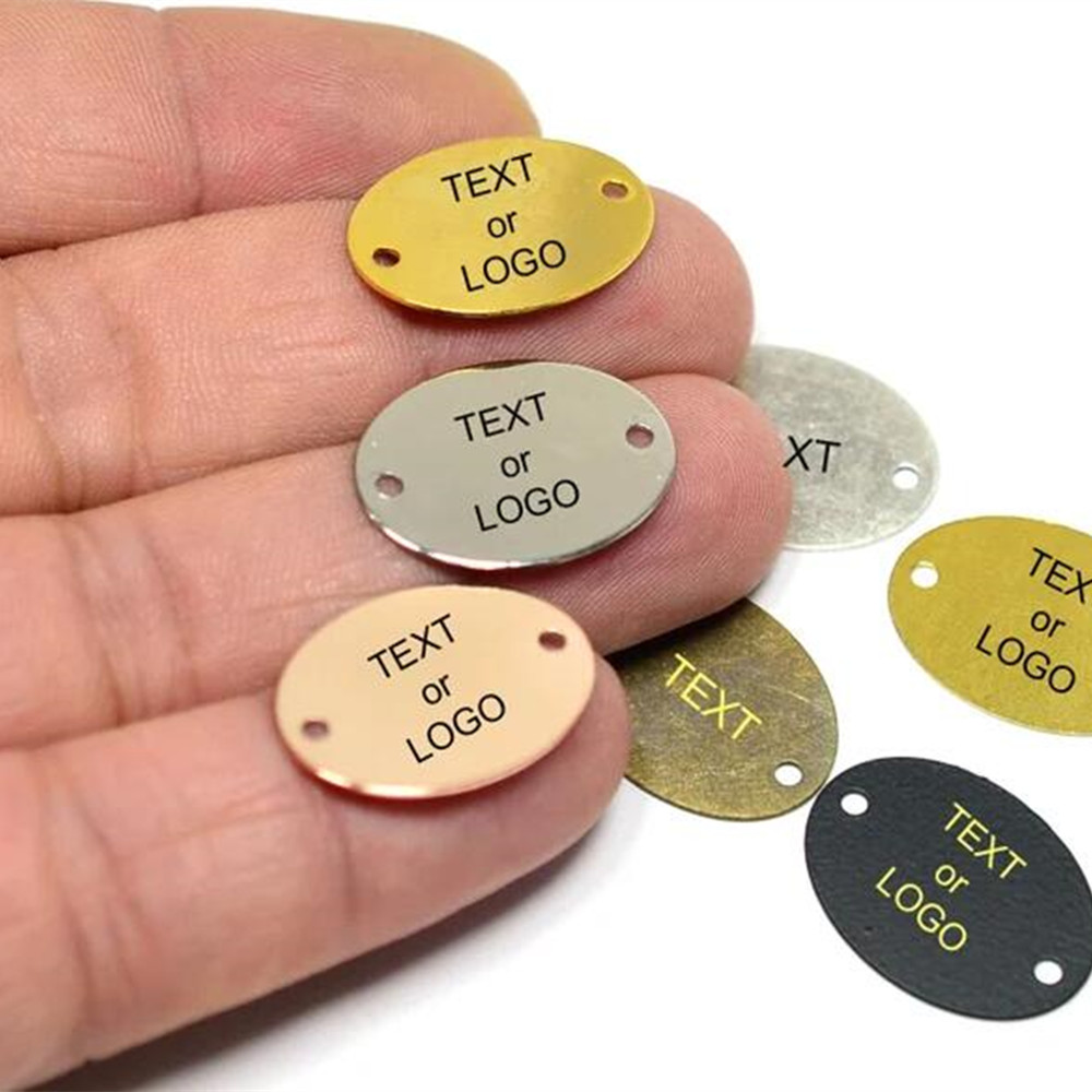 Embroidery Alphabet - Etiqueta de Metal personalizada para ropa,