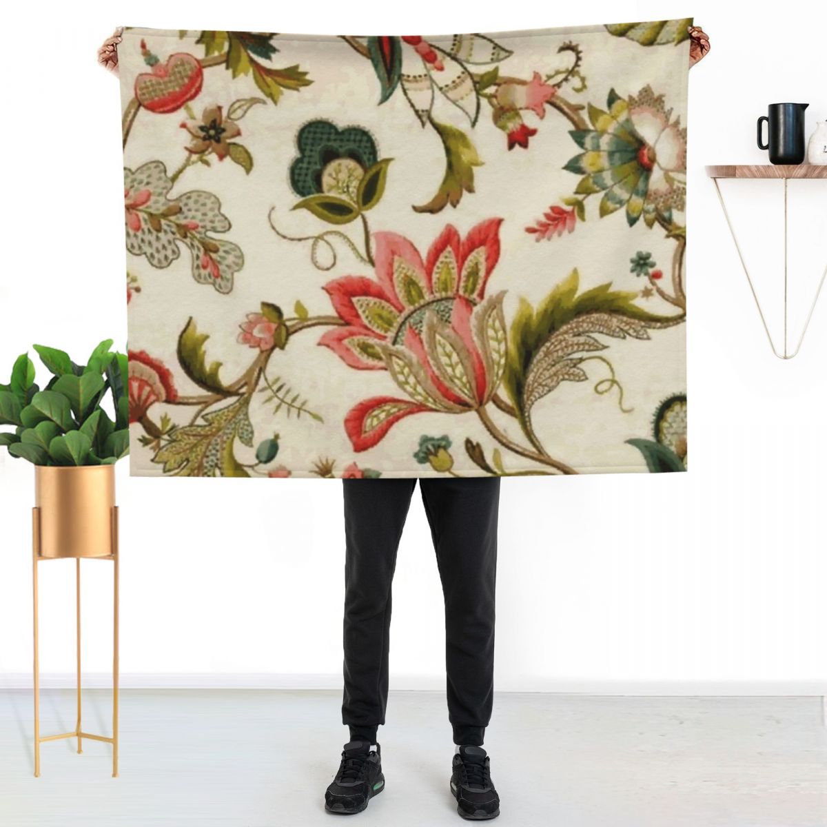 Manta de lana con diseño flora - Embroidery Vector reseña y precio
