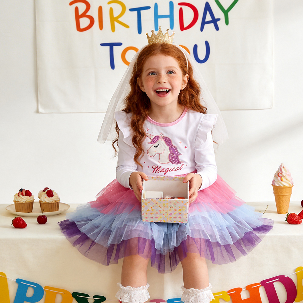 Vestido de Tutú con Bordado de - Embroidery Unicorn reseña y precio