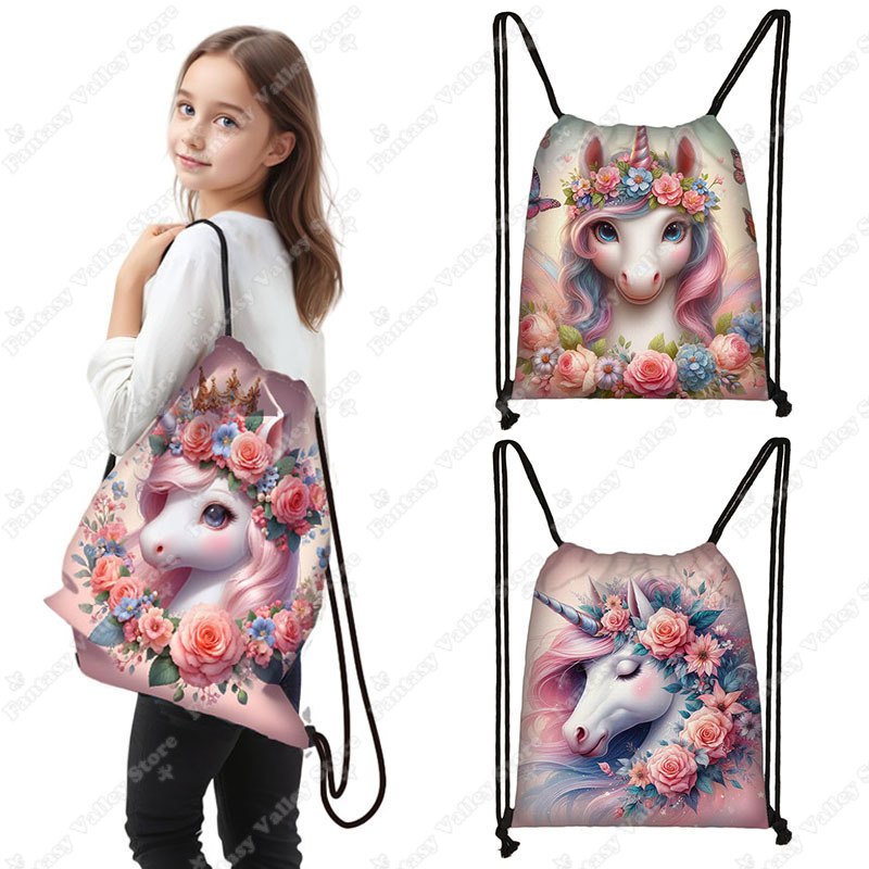 Bolsa con cordón y estampado d - Embroidery Unicorn reseña y precio