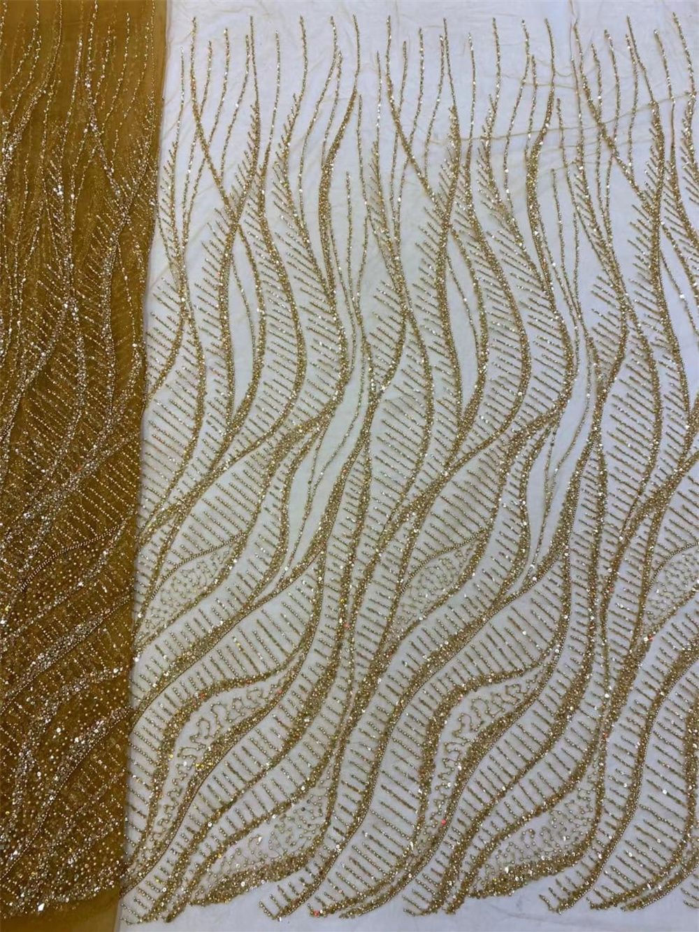 Tela de encaje con cuentas de  - Embroidery Underlay reseña y precio