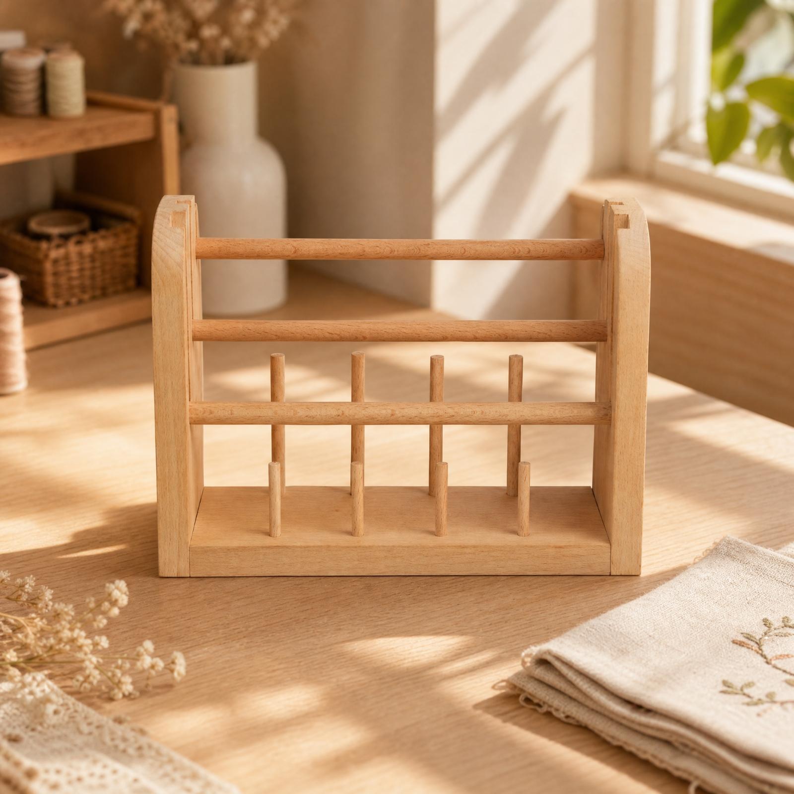 Organizador compacto de madera - Embroidery Thread Yarn reseña y precio