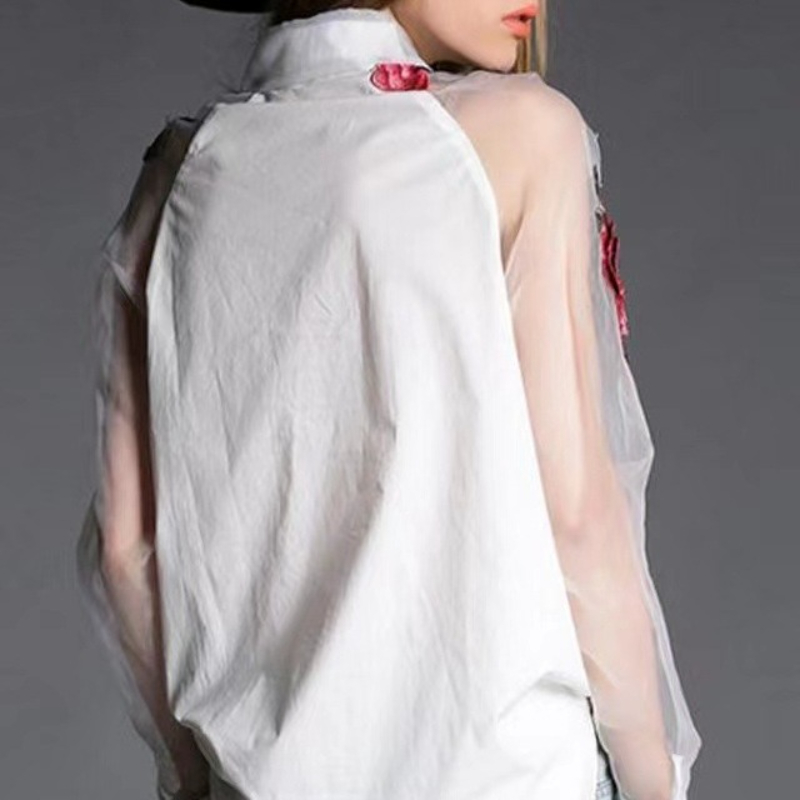 Blusa de gasa con bordado Flor - Embroidery Underlay reseña y precio