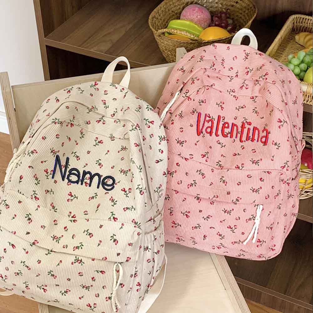 Mochila estampada de pana Ins, - Embroidery Name Designs reseña y precio