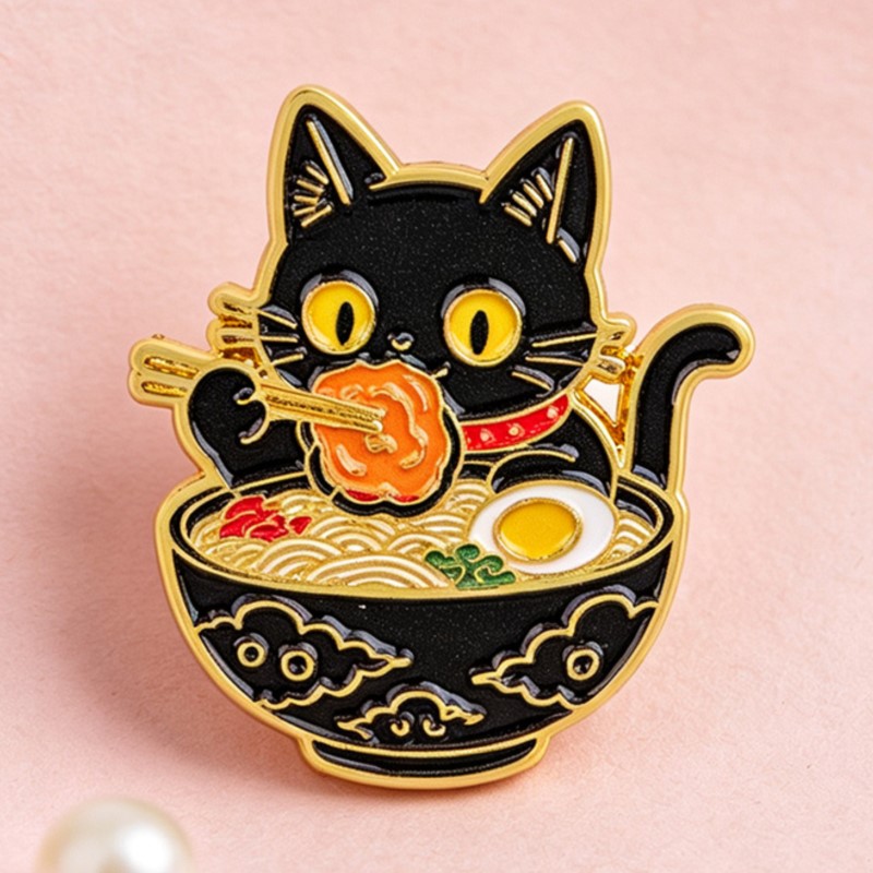 Lindo Pin Esmaltado de Gato Ne - Embroidery Wallpaper reseña y precio